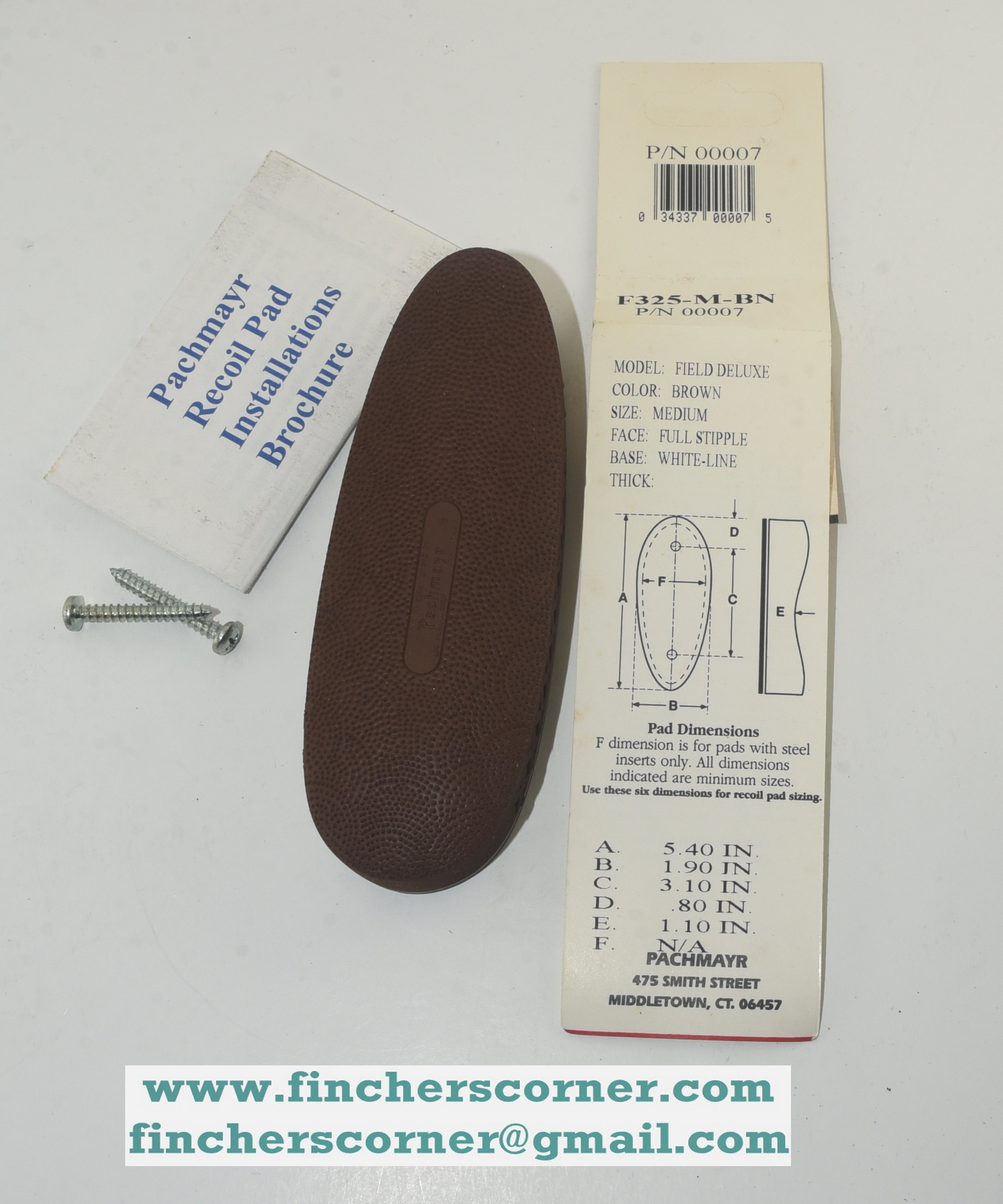 Brand New Pachmayr Recoil Pad Field Deluxe Brown F325 White Line Made ...